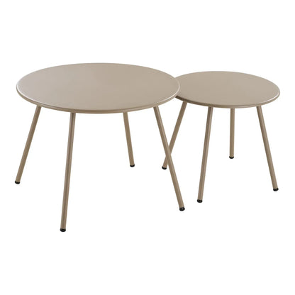 Garten Lounge Set Sandira – mit Stahlgestell in Sand und dicken Sitzpolstern